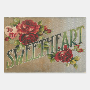 Sweetheart wrapping paper with a vintage touch!