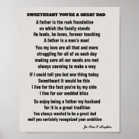 SWEETHEART YOU'RE A GREAT DAD poem