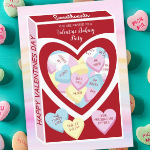 Sweethearts Candy Box Valentines Party Invitation