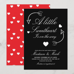 Sweethearts Floating Hearts Red Baby Shower  Invitation