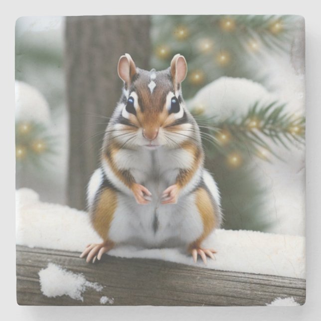 Sweetie Pie Chipmunk Stone Coaster (Front)