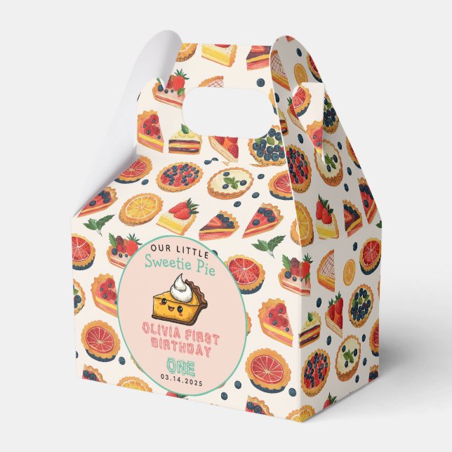 Sweetie Pie - Pi Day 1st Birthday Party Favour Box (Front Side)