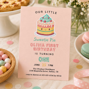 Sweetie Pie - Pi Day 1st Birthday Party Invitation