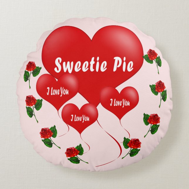 Sweetie pie - Valentine's round pillow (Front)
