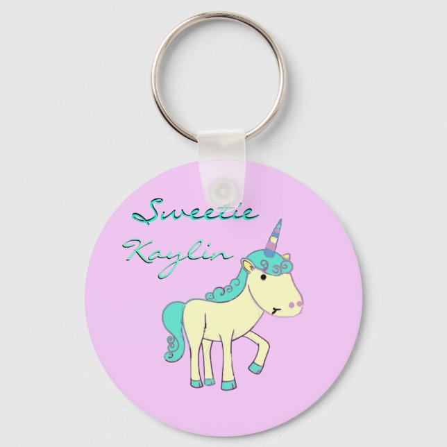 Sweetie the Unicorn Keychain - Customised (Front)