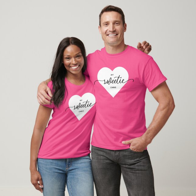 SWEETIE White Heart Valentine's Day T-Shirt (Unisex)