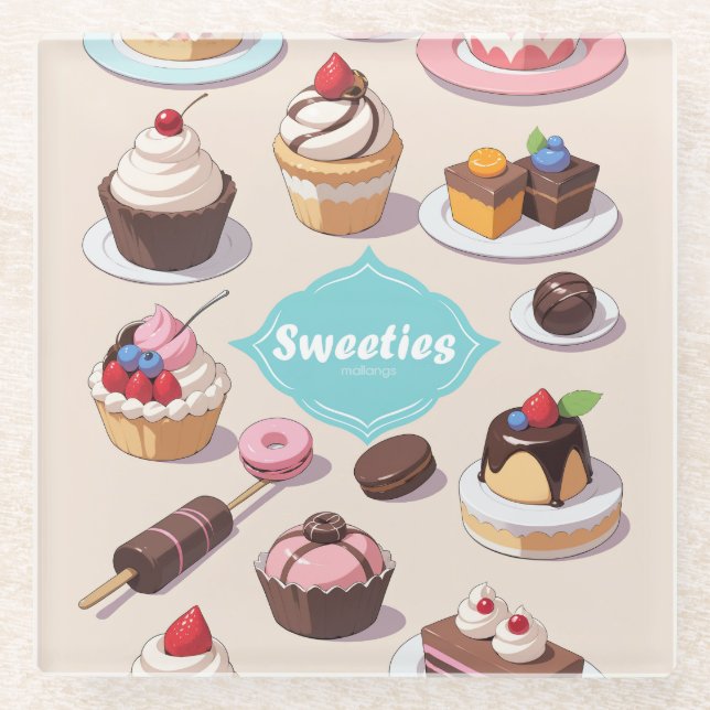 Sweeties square coaster (Front)