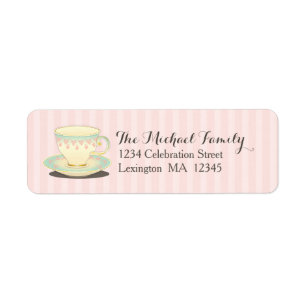 Sweetly Chic Teacup Teabag Party Sticker