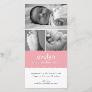 Sweetly Scalloped Baby Birth Announcement