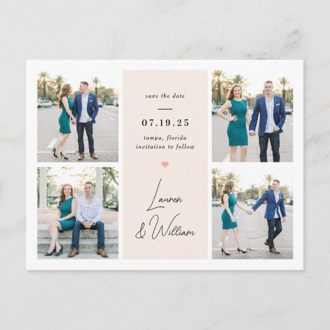 Sweetly Signed Wedding Save The Date Postcard (Front)