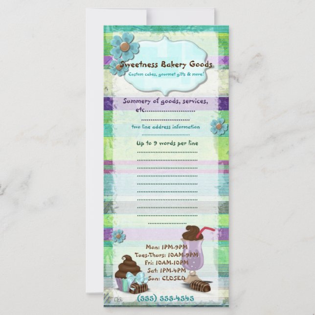 Sweetness Bakery DINER VEGAN BAKERY CUSTOM (Front)