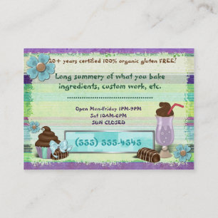 Sweetness Bakery Goods VEGAN BAKERY DINER Business Card