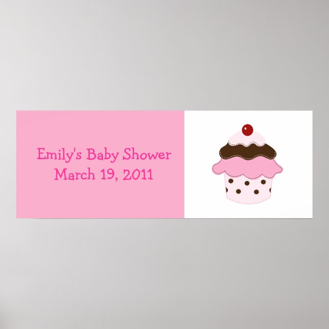 Sweetness Lil Cupcake Pink/White Custom Banner Poster (Front)