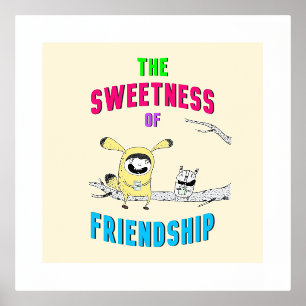 Sweetness Of Friendship Cat July Doodle 30 Friends Foil Prints
