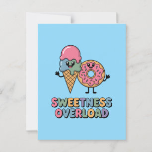 Sweetness Overload   Doughnut & Ice Cream Kids Postcard