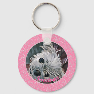 Sweetness-Pink-Puppy-ANY-PHOTO-TEMPLATE- Key Ring