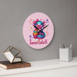 Sweetolotl Vibes Axolotl Cuteness Lovers Large Clock