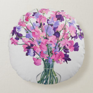 Sweetpeas 2007 round cushion