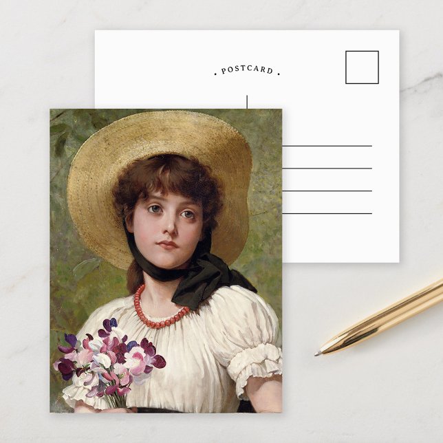 Sweetpeas | George Dunlop Leslie Postcard (Creator Uploaded)