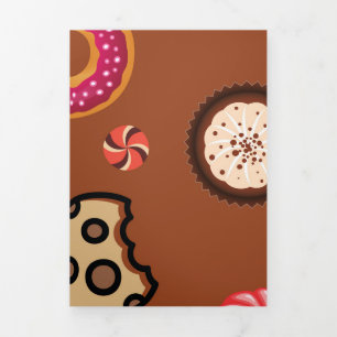 Sweets 3 Tri-Fold holiday card