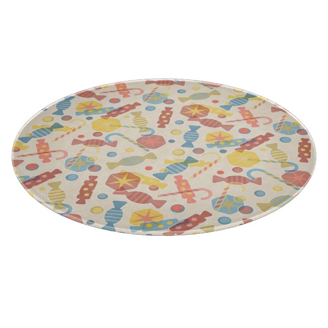 Sweets And Candy Pattern Cutting Board (Corner)