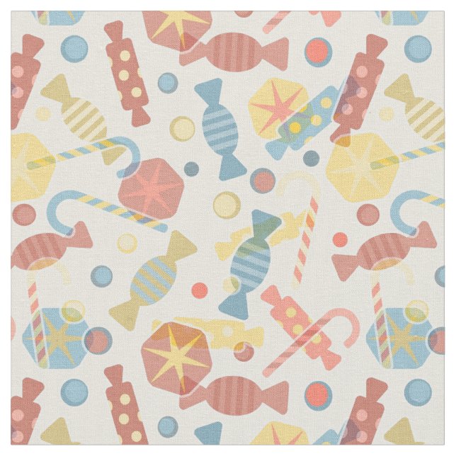 Sweets And Candy Pattern Fabric (Close Up)