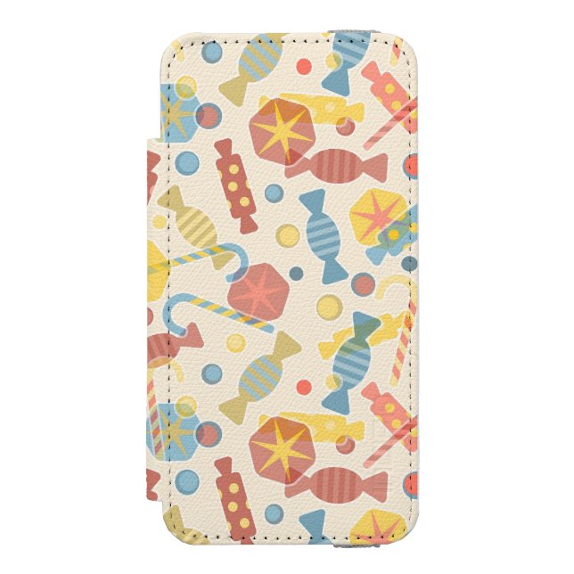 Sweets And Candy Pattern Incipio iPhone Wallet Case (Folio Front)