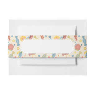 Sweets And Candy Pattern Invitation Belly Band
