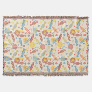 Sweets And Candy Pattern Throw Blanket