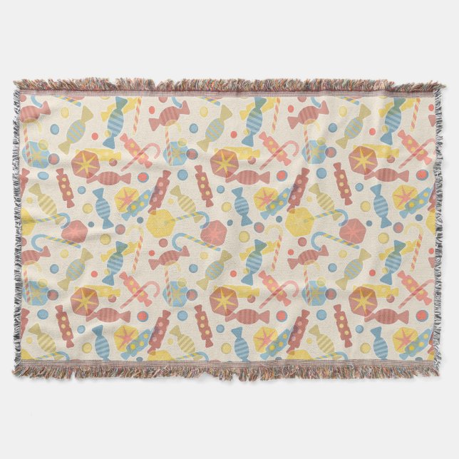Sweets And Candy Pattern Throw Blanket (Front)