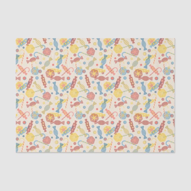 Sweets And Candy Pattern Tissue Paper (Front)