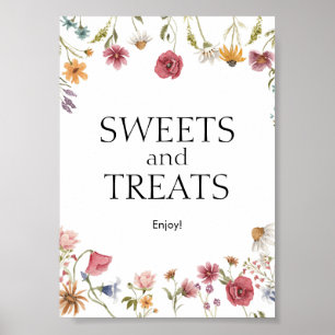 Sweets and Treats Floral Baby Shower Sign