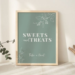 Sweets and Treats Sage Green Wedding Sign 