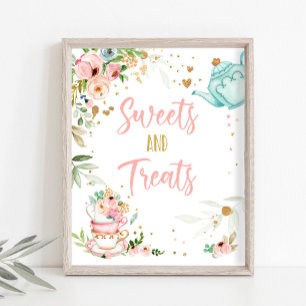 Sweets and Treats Tea Baby Brewing Baby Shower Poster