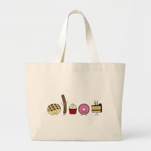 Sweets bread pan dulce churro doughnut cake large tote bag