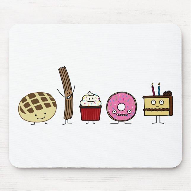Sweets bread pan dulce churro doughnut cake mouse mat (Front)
