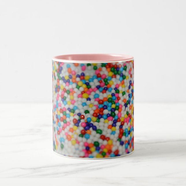 Sweets Dessert Rainbow Pattern Cake Cupcake Art Two-Tone Coffee Mug (Center)