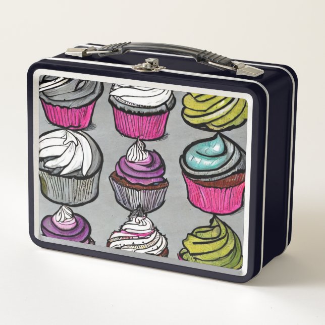 Sweets N' Treats Cupcake Metal Lunch Box (Front)