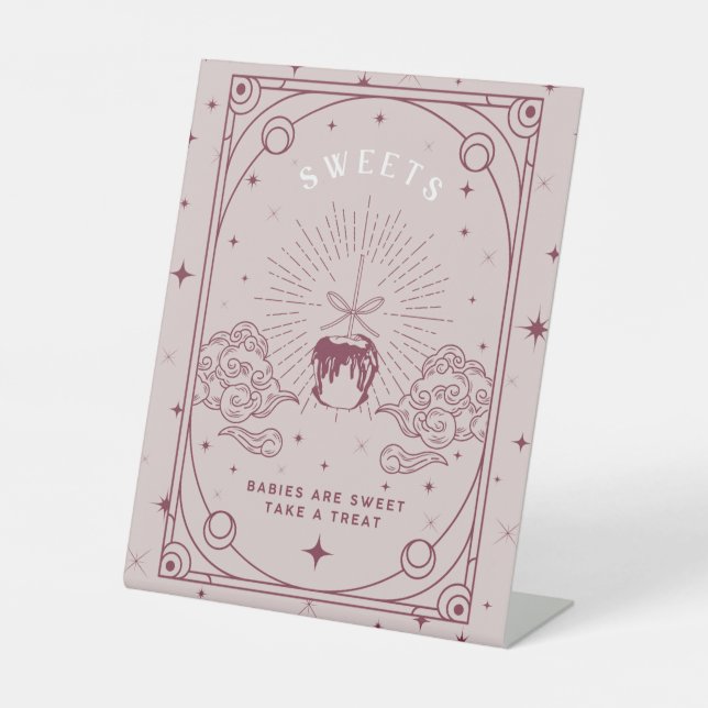 Sweets Pink Baby Shower Pedestal Sign (Front)