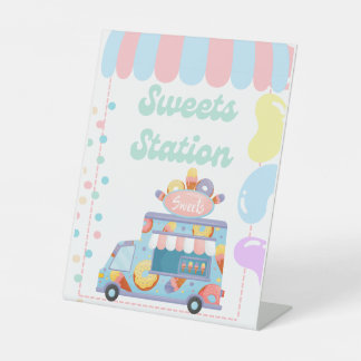 Sweets Station Food Sign Tabletop padestal