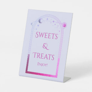Sweets & Treats Lavender Pink Celestial Wedding Pedestal Sign