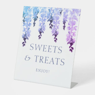 Sweets & Treats Modern Floral Wedding Event Pedestal Sign