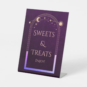 Sweets & Treats Mystical Plum Sun Moon Stars Pedestal Sign