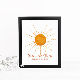 Sweets & Treats Watercolor Sunshine Baby Shower Poster