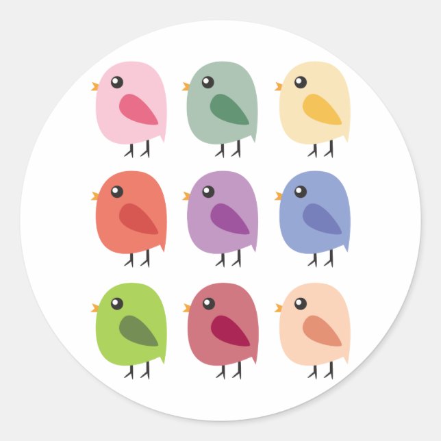 SweetTweet Birds Classic Round Sticker (Front)