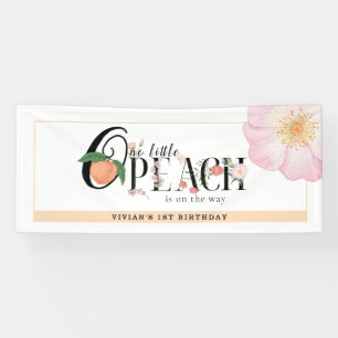 Sweety Little Peach 1st Birthday Welcome Banner