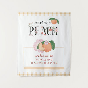 Sweety Little Peach Baby Shower Welcome Tapestry