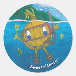 sweetyonion snorkelling classic round sticker