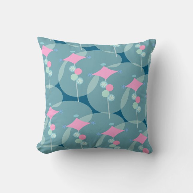 Swell Fifties Abstract Boomerang Pattern Art Cushion (Front)