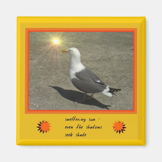 Sweltering Sun Haiku Art Magnet (Front)